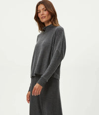 Michael Stars Wynn Mock Neck L/S - Charcoal