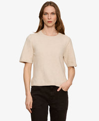 Sanctuary Perfect Sweater Tee - Heather Dark Bone-Hand In Pocket