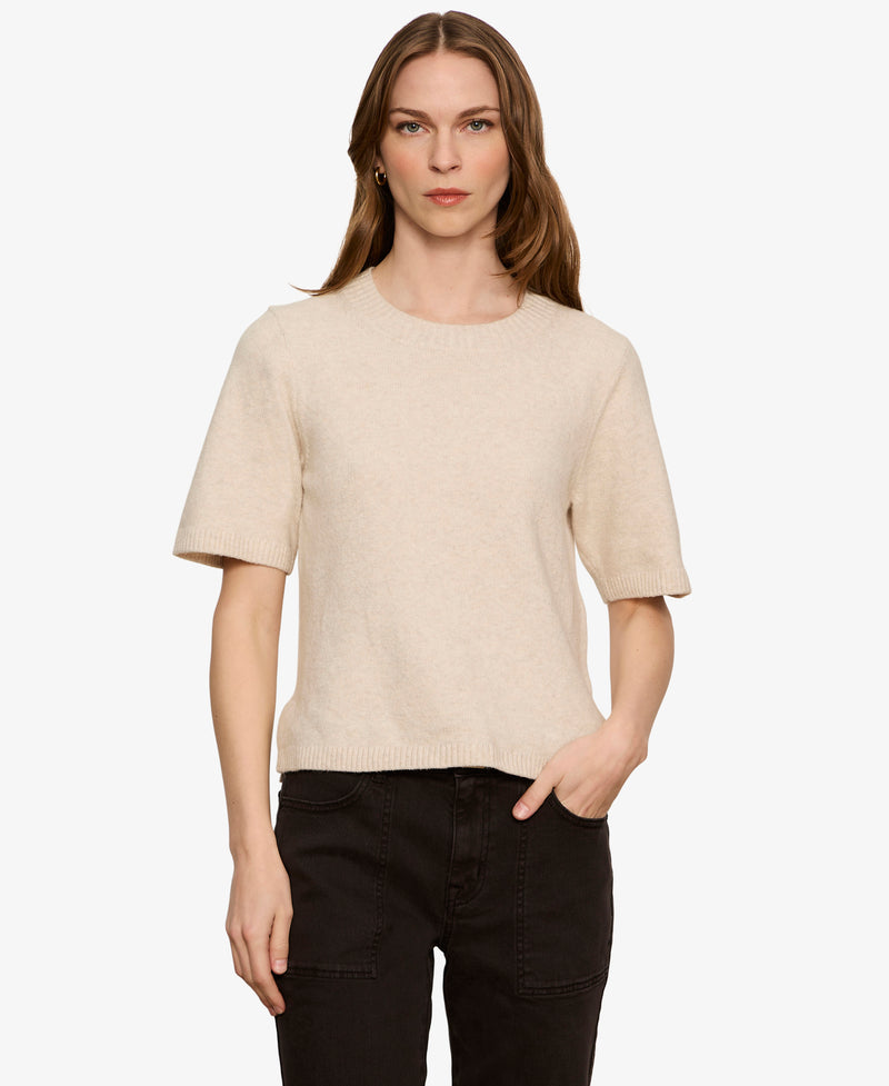Sanctuary Perfect Sweater Tee - Heather Dark Bone-Hand In Pocket