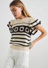 Rails Penelope Top - Oat Navy Crochet Stripe-Hand In Pocket