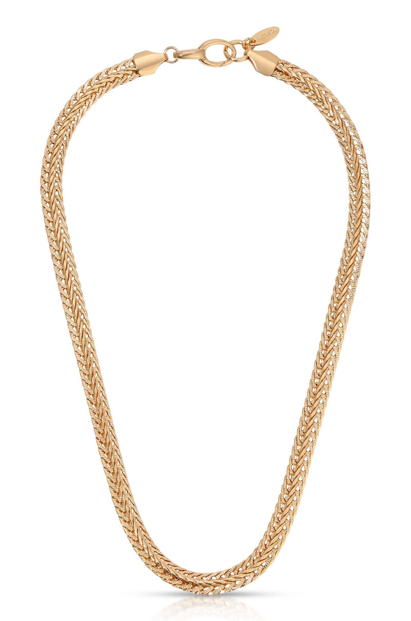 Woven Chain Necklace: 18k Gold Plated / One Size