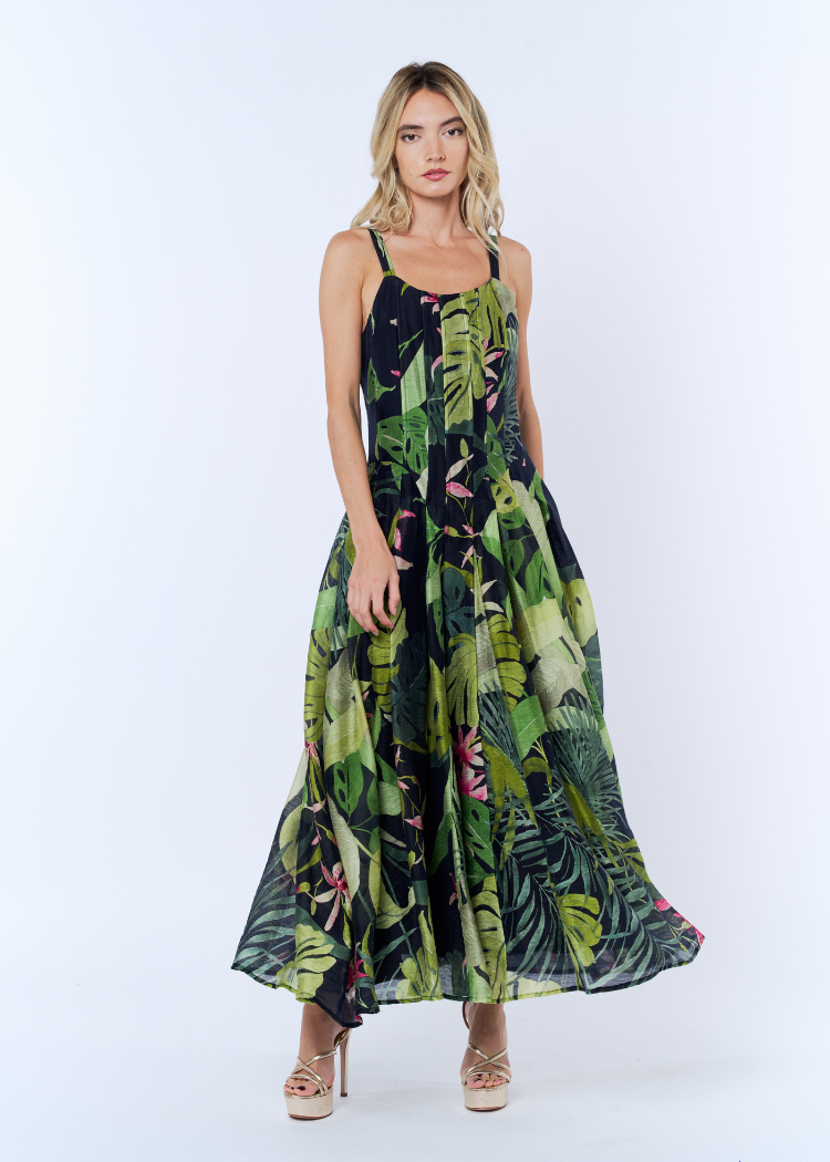 Ciebon Dorothy Gusset Dress - Black Multi-Hand In Pocket