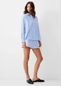 French Connection Stripe Shirting Short- ***FINAL SALE***-Hand In Pocket