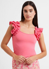 Rallie Organic Frill Sleeve Tank - Rose-***FINAL SALE***-Hand In Pocket