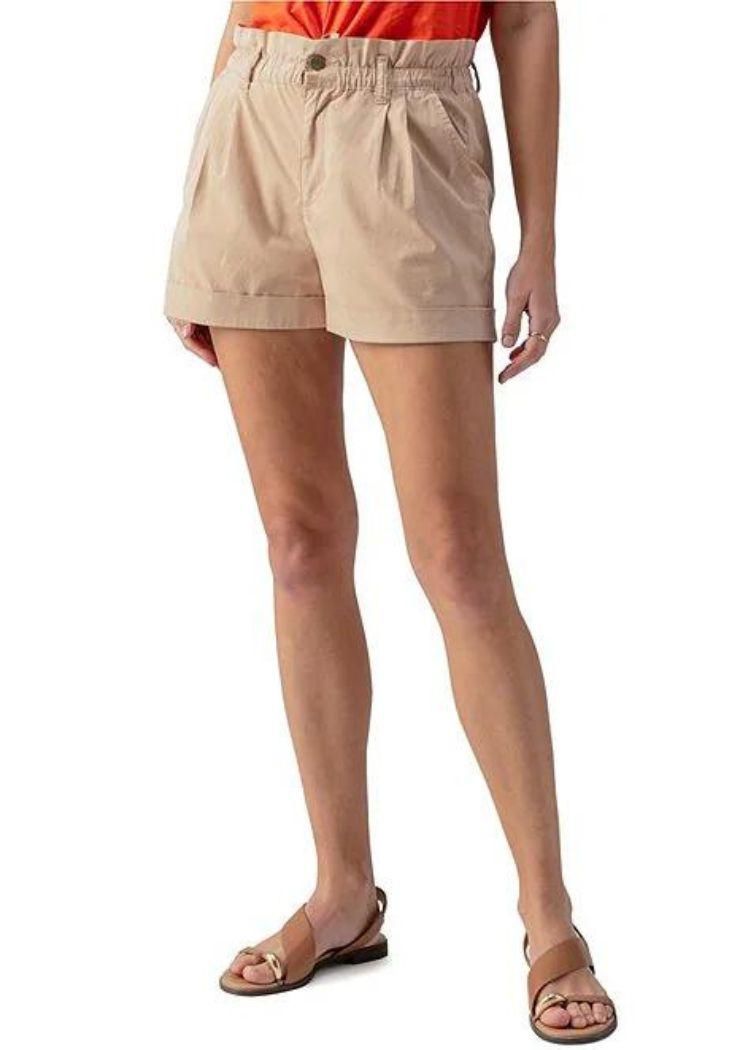 Sanctuary Elastic Waist Cuffed Short - Dark Sand Dollar ***FINAL SALE***-Hand In Pocket
