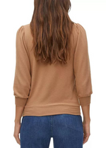 Michael Stars Gabriella V-Neck Top - Camel-Hand In Pocket