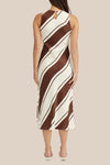 Lucy Paris Davina Bias Dress- Brown Cream-Hand In Pocket
