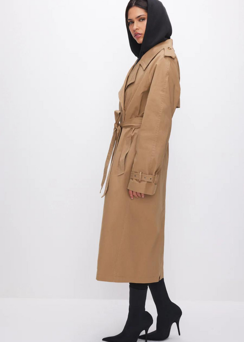 Good American Chino Trench Coat-Hand In Pocket