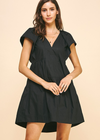 Kyma Sleeveless Tiered Mini Dress- Black ***FINAL SALE***-Hand In Pocket