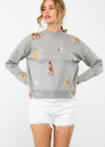 THML Ocala Horse Patern Knit Sweater ***FINAL SALE***-Hand In Pocket