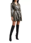French Connection Alara Molten Metallic Dress-Hand In Pocket