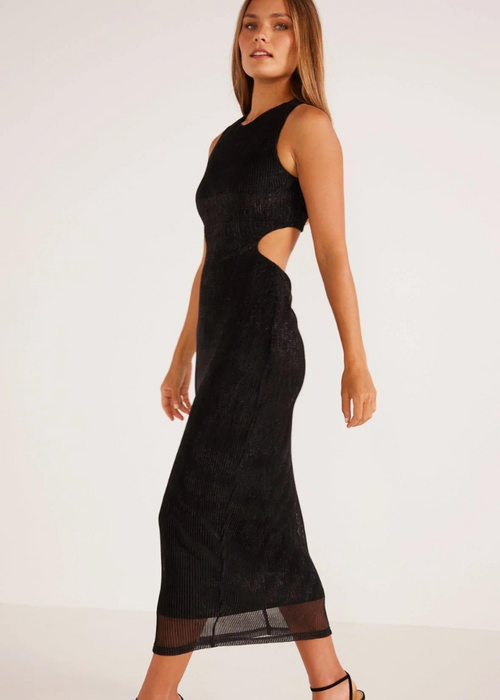 Astrid Cutout Midi Dress - Black-Hand In Pocket