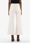 Kut Meg High Rise Wide Leg Double- Ecru-Hand In Pocket