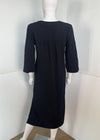 Bobi Raw Edge 3/4 SLV Midi Caftan- Black ***FINAL SALE***-Hand In Pocket