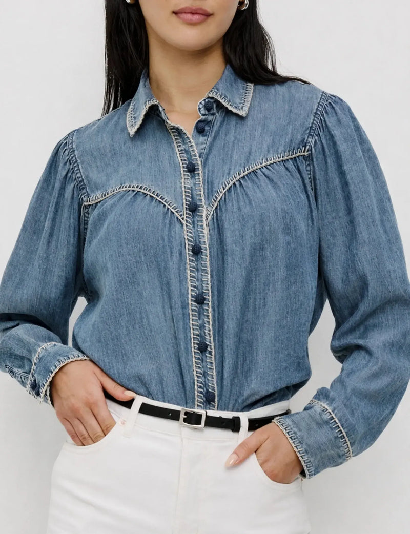 Rails Campbell Blouse - Blue Ridge-Hand In Pocket