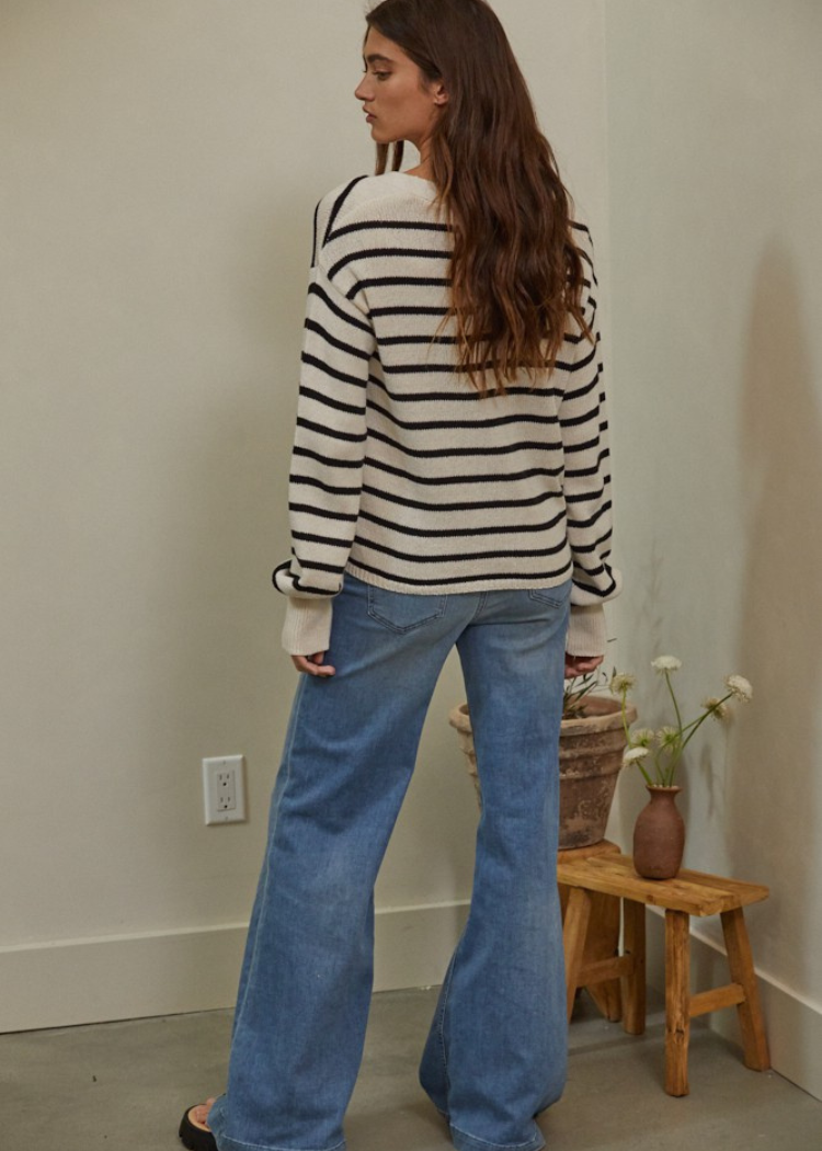 Stella Stripe Cardigan-Hand In Pocket