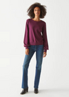 Mac Puff Sleeve Crew Neck - Plum ***FINAL SALE***-Hand In Pocket