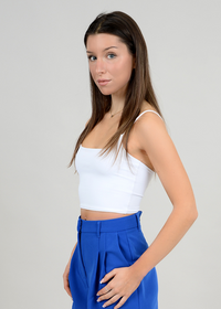 RD Style Perla Spaghetti Strap Crop Top - White-Hand In Pocket