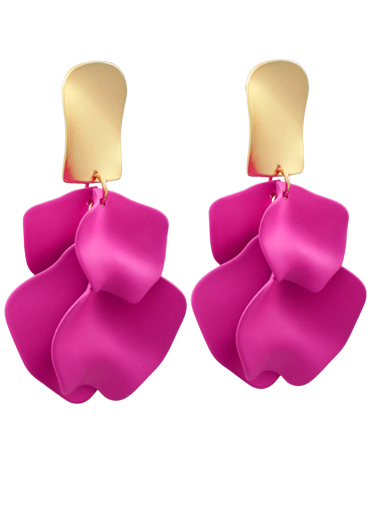 Poppy Petal Earrings-Pink-Hand In Pocket