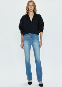 Pistola Sloane Oversized Button Down Shirt - Noir-Hand In Pocket