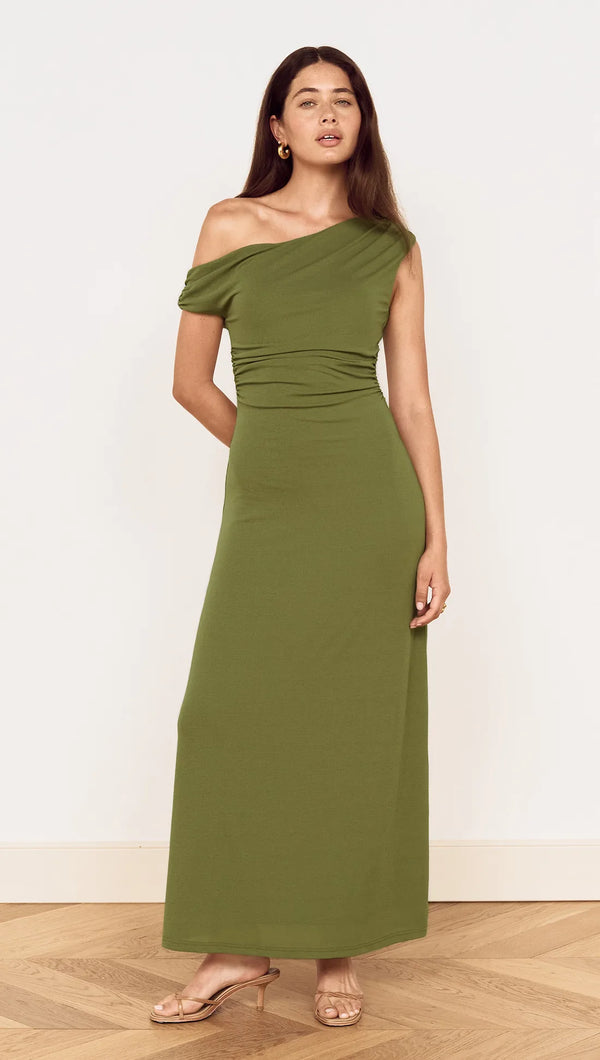 MINKPINK Aster Mesh Midi Dress - Khaki