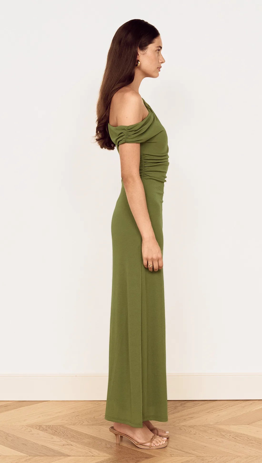 MINKPINK Aster Mesh Midi Dress - Khaki