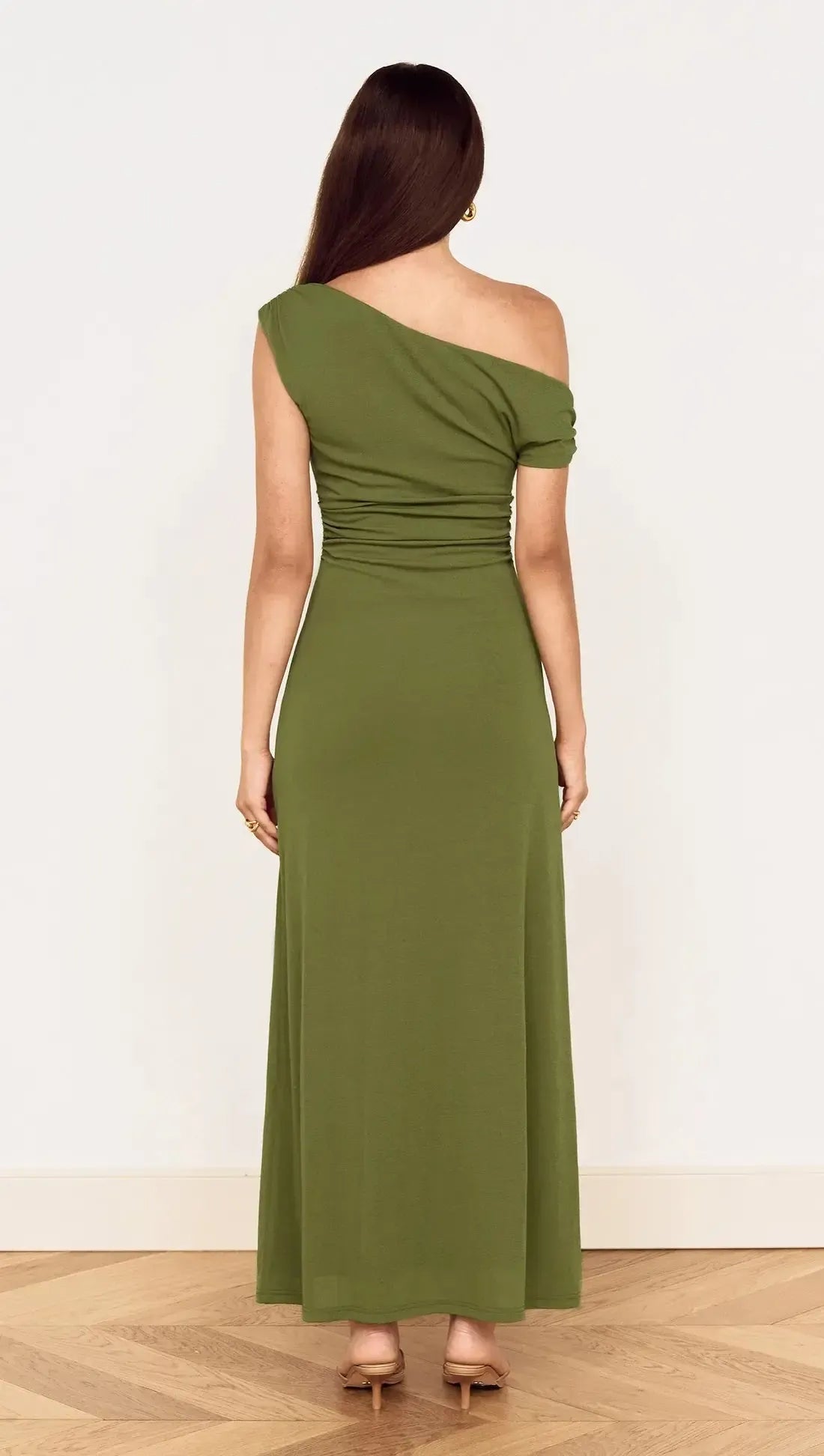MINKPINK Aster Mesh Midi Dress - Khaki-Hand In Pocket