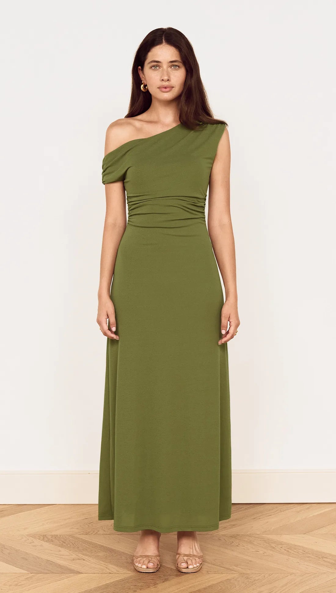 MINKPINK Aster Mesh Midi Dress - Khaki