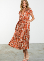 Mariana Short Sleeve Print Dress-Hand In Pocket