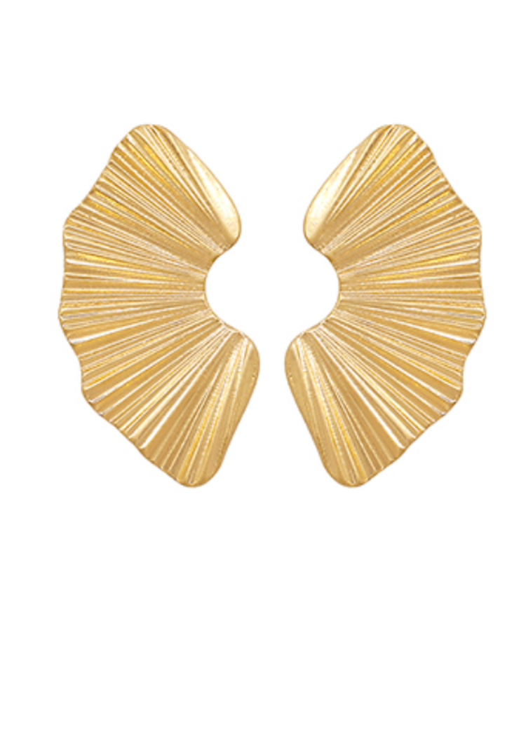 Mona Fan Shaped Earrings-Hand In Pocket
