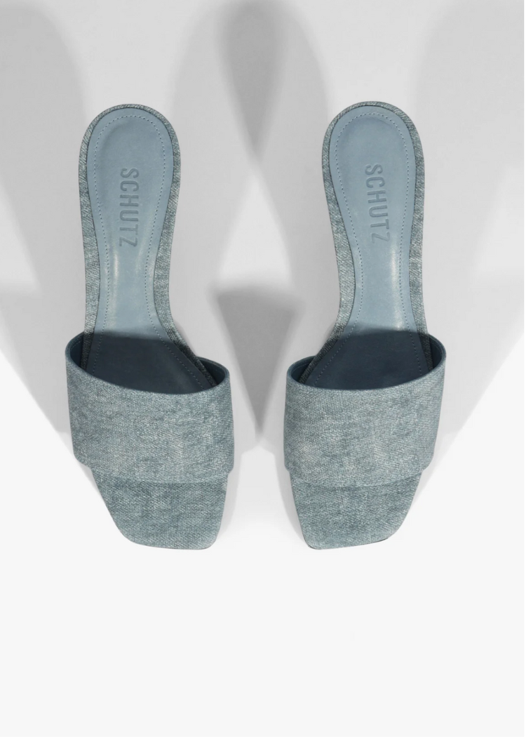 Schutz Kelsea Heel- Infinite Blue-Hand In Pocket