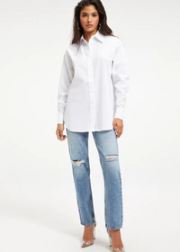 Good American Button 2.0 Shirt-White ***FINAL SALE***-Hand In Pocket