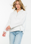 THML Jackson Half Zip Sweater - White-Hand In Pocket
