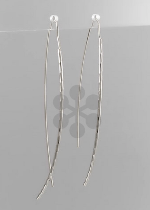 Leisle Curved Bar Earring-Silver-Hand In Pocket