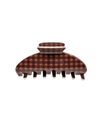 Big Effing Claw Clip Fireside - Brown Gingham-Hand In Pocket
