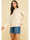 Moment Crewneck Sweater- Ivory-Hand In Pocket