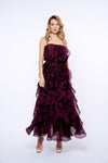 Ciebon Irina Ruffled Midi Dress - Plum-Hand In Pocket