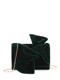 CORA Bow CLUTCH: BLACK-Hand In Pocket
