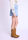 Berenice Janice Short denim skirt with woven pockets-Hand In Pocket