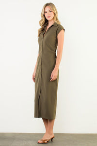 THML Leena Ruched Dress - Vine-Hand In Pocket