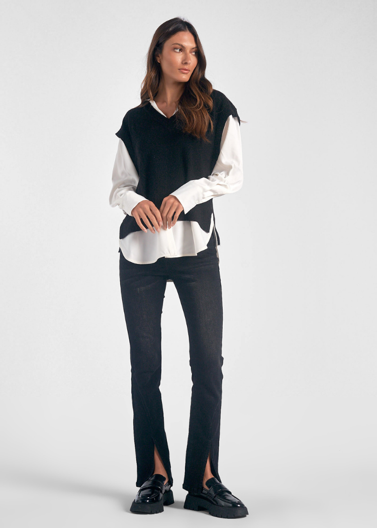 Carrie Sweater - Black and White-Hand In Pocket