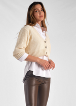 Elan Sonia Cardigan - Off White ***FINAL SALE***-Hand In Pocket