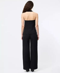 French Connection Harry Suiting Criss Cross Vest - Black-Hand In Pocket