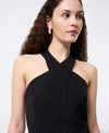 French Connection Harry Suiting Criss Cross Vest - Black-Hand In Pocket