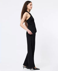 French Connection Harry Suiting Criss Cross Vest - Black-Hand In Pocket