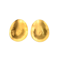 Vanessa Oval Statement Earring - Gold