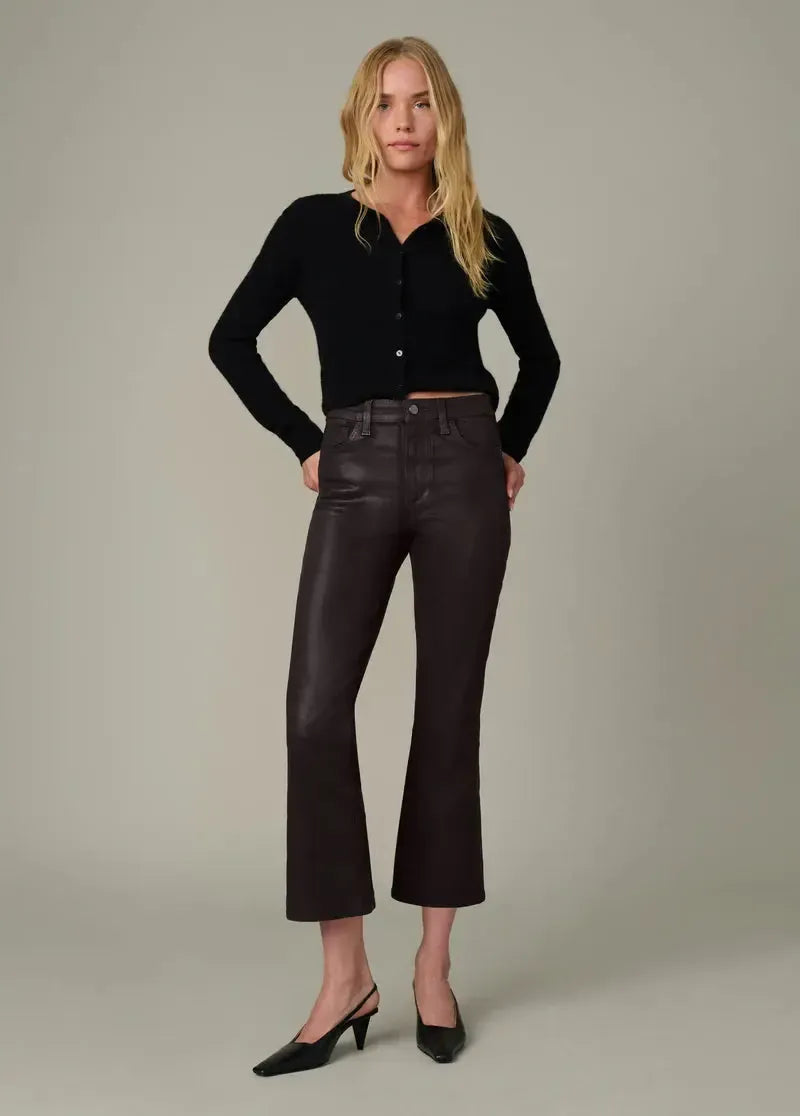 Joes Jeans The Callie Cropped Bootcut - Dk Chocolate-Hand In Pocket