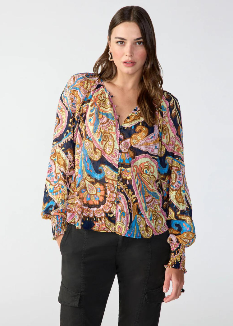 Sanctuary Relaxed Button Blouse-Hand In Pocket