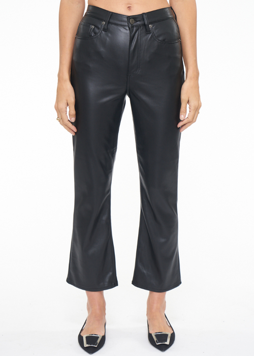 Pistola Lennon High Rise Faux Leather Bootcut-Slate Black-Hand In Pocket