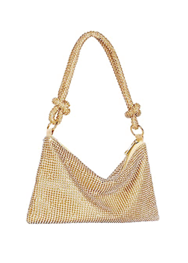 Chita Slouch Evening Bag-Gold-Hand In Pocket